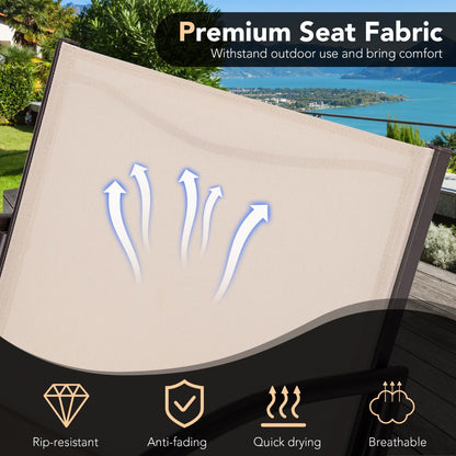 Durable metal patio furniture set with aluminum support bars and a high-strength structural frame