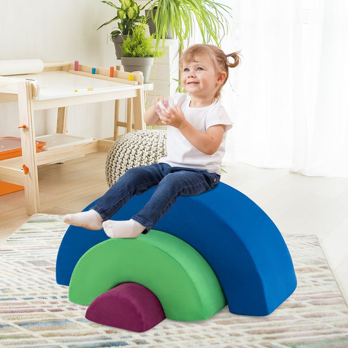 3 Piece Toddlers Climbing Toys with Elastic Filling-Multicolour