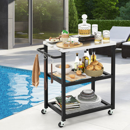 Versatile outdoor cart doubles as a potting table, workbench, or appliance stand