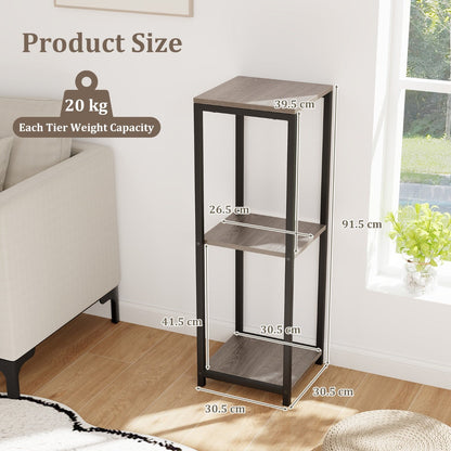 Tall three-tier plant stand with 43cm gaps for displaying larger potted plants without crowding