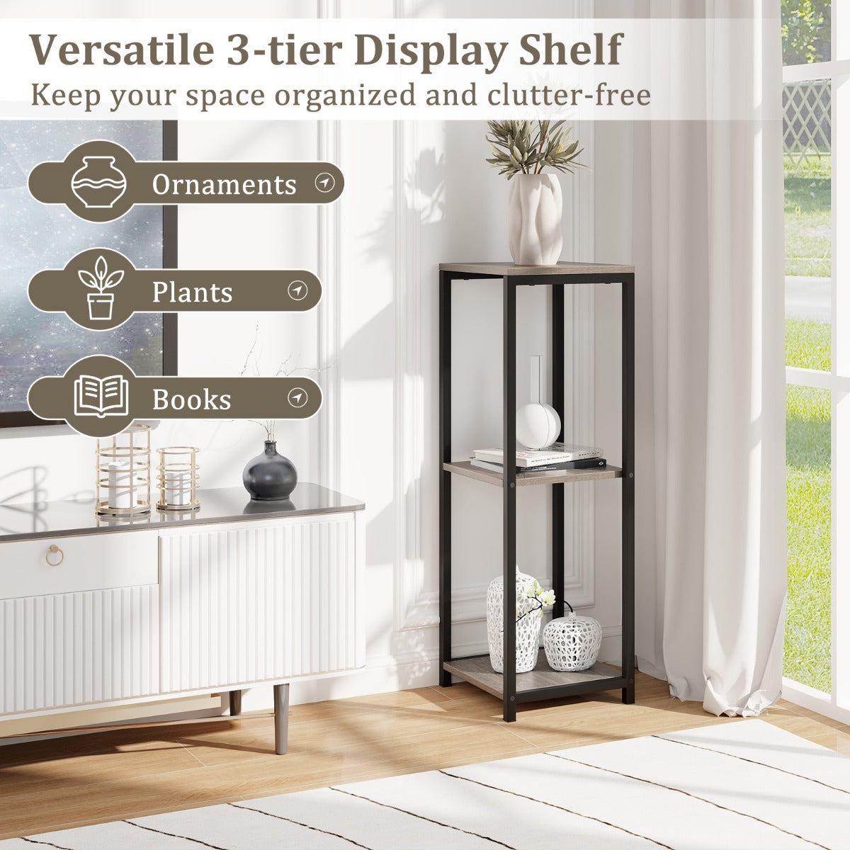 Compact 31cm square footprint makes this plant rack ideal for corners, apartments, and small rooms