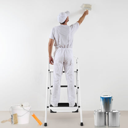 Costway 3-Tread Step Ladder with Convenient Hand Grip for Home Garage Kitchen