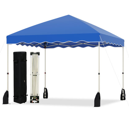 3 x 3 m Pop up Canopy Tent Foldable with Wheeled Bag and 4 Sandbags-Blue