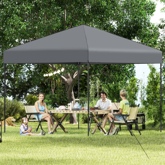 3 x 3 m Pop up Canopy Tent with Portable Carrying Bag and 8 Stakes-Grey