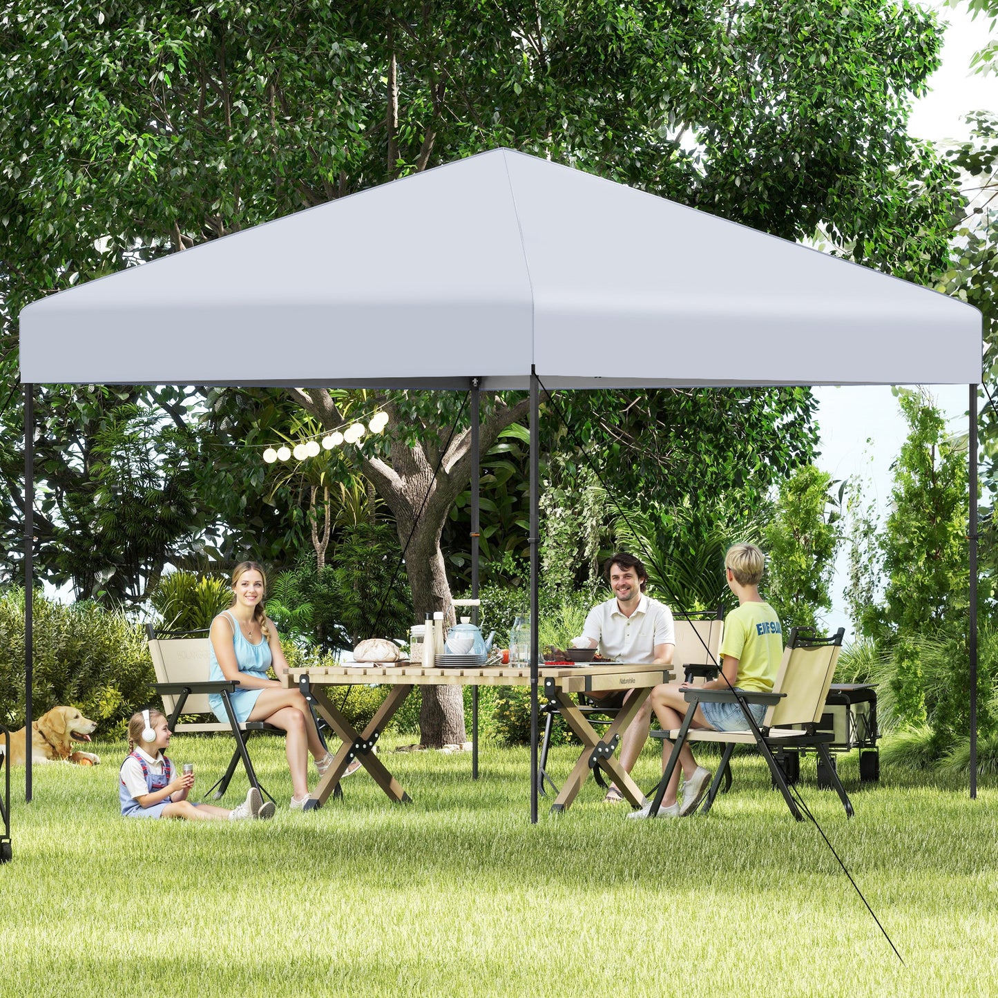3 x 3 m Pop up Canopy Tent with Portable Carrying Bag and 8 Stakes-White