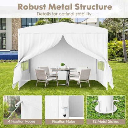 3 x 3m Outdoor Patio Pavilion Screen Gazebo Shelter-White