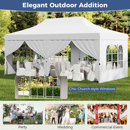 3 x 6 M Canopy with 6 Detachable Sidewalls-White