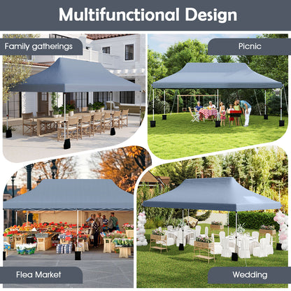 3 x 6 M Pop-up Canopy Tent with Carrying Bag for Patio, Garden, Beach, Wedding, BBQ-Grey