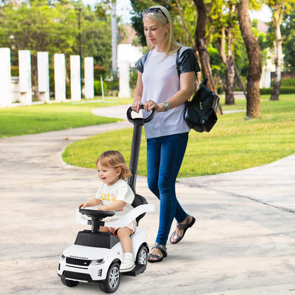 3-in-1 Push Car for Toddlers with Removable Handle Licensed Land Rover Discovery-White