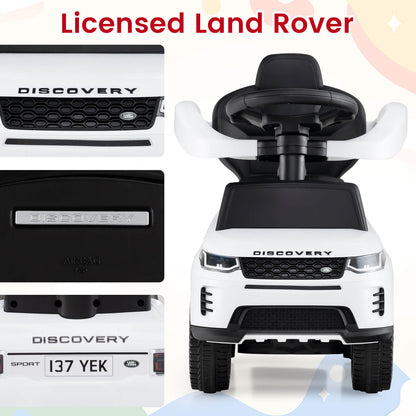 3-in-1 Push Car for Toddlers with Removable Handle Licensed Land Rover Discovery-White