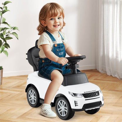 3-in-1 Push Car for Toddlers with Removable Handle Licensed Land Rover Discovery-White