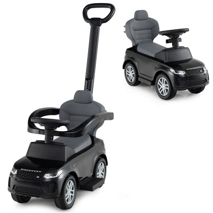 3-in-1 Push Car for Toddlers with Removable Handle Licensed Land Rover Discovery-Black