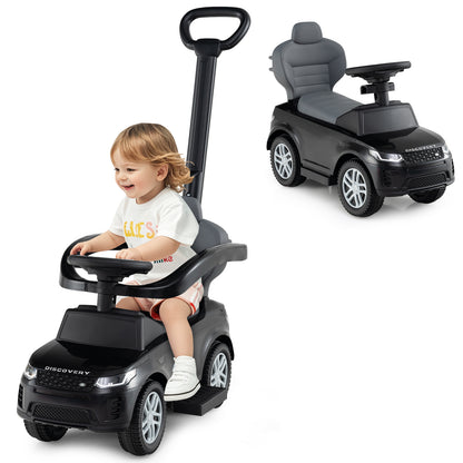 3-in-1 Push Car for Toddlers with Removable Handle Licensed Land Rover Discovery-Black
