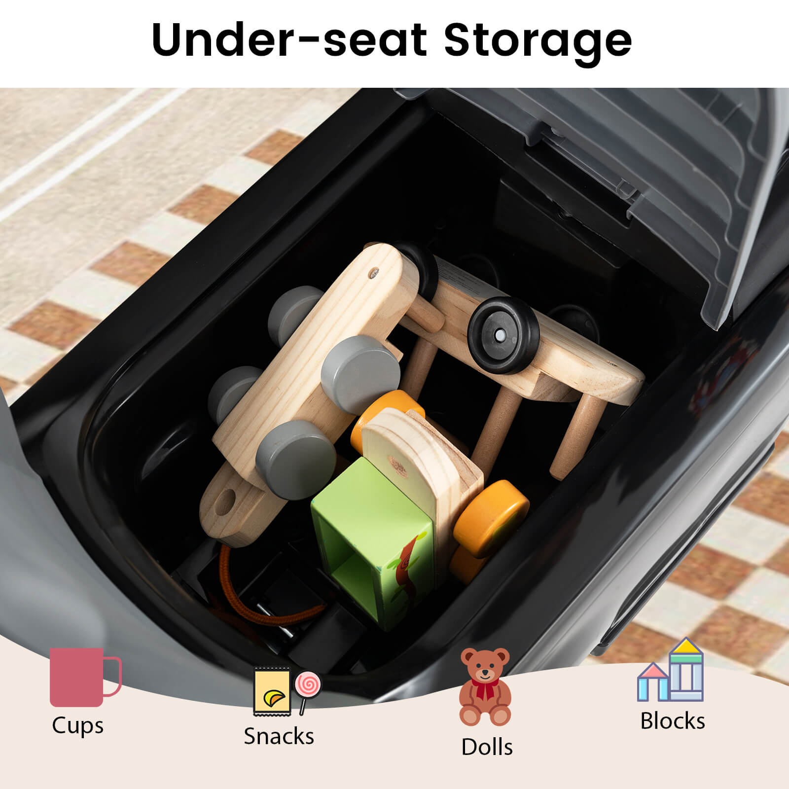 3-in-1 Push Car for Toddlers with Removable Handle Licensed Land Rover Discovery-Black
