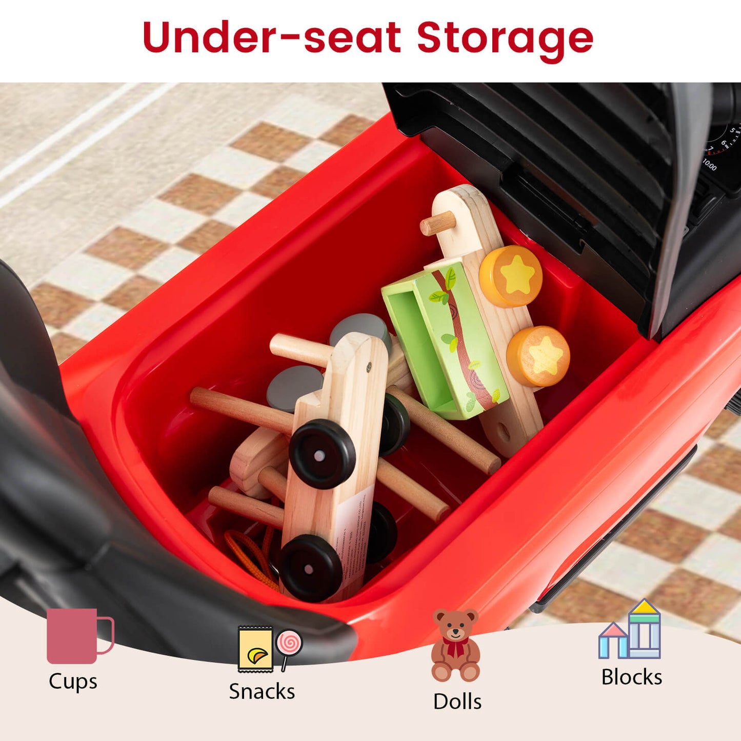 3-in-1 Push Car for Toddlers with Removable Handle Licensed Land Rover Discovery-Red