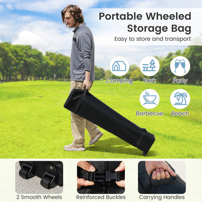 3 x 3 m Pop up Canopy Tent Foldable with Wheeled Bag and 4 Sandbags-Grey
