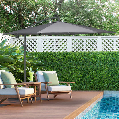 Eight sturdy steel ribs support the large 3 m umbrella canopy for dependable outdoor performance