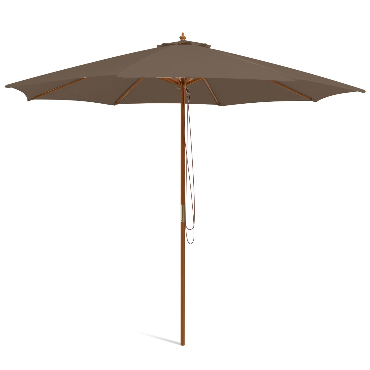 3M Patio Sunshade Umbrella with 8 Bamboo Ribs-Coffee
