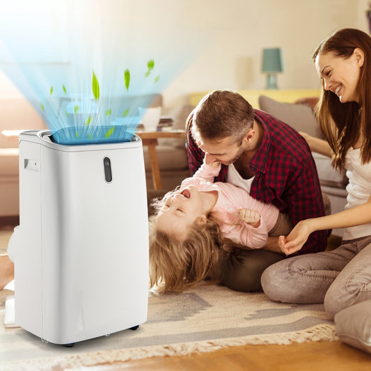 Costway 4-in-1 Portable Air Conditioner with Fan and Sleep Mode-White