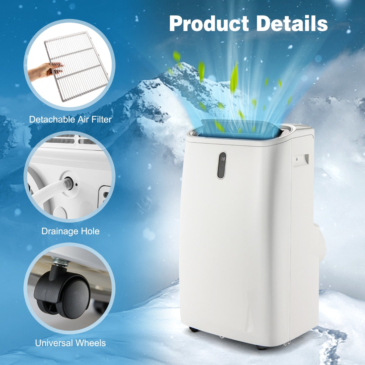 Removable washable air filter simplifies routine maintenance and keeps airflow cleaner