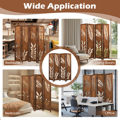 4/6-Panel 170cm Folding Room Divider with Double Action Hinges-4 panel