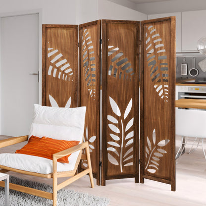 4/6-Panel 170cm Folding Room Divider with Double Action Hinges-4 panel