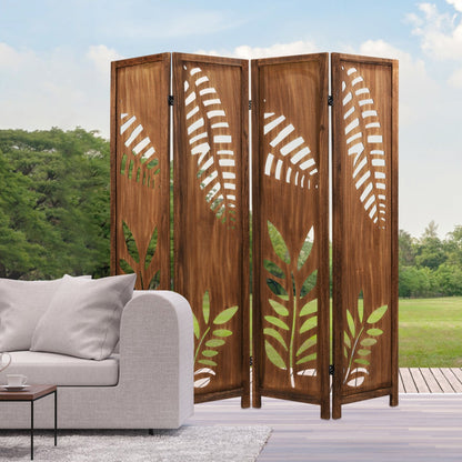 4/6-Panel 170cm Folding Room Divider with Double Action Hinges-4 panel