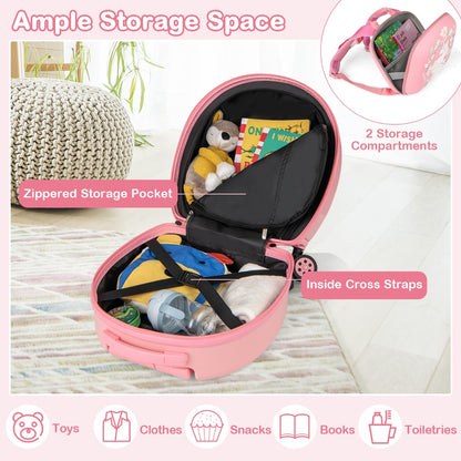 4-Piece Kids Luggage Suitcase Set with 14 Inch Hardside Spinner-Pink