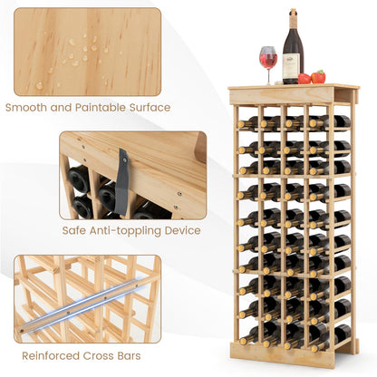 Reinforced cross bars help keep bottles safely positioned on every storage tier