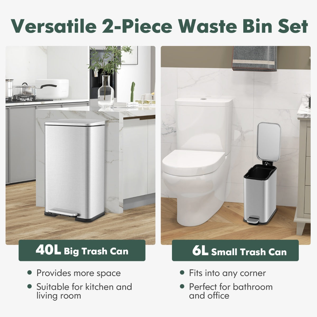 Fingerprint-proof stainless steel surfaces resist stains and maintain a clean modern appearance