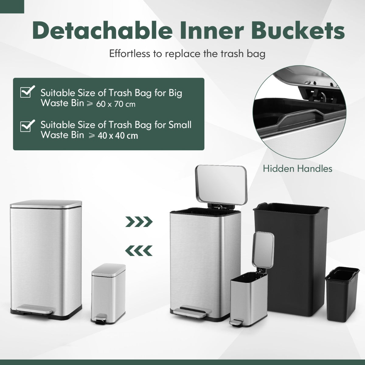 Sealed lids help contain unpleasant odors and keep household spaces feeling fresh