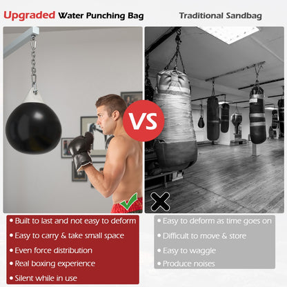45cm 50kg Water Punching Bag with Adjustable Metal Chain-Black