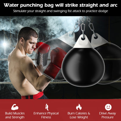 45cm 50kg Water Punching Bag with Adjustable Metal Chain-Black