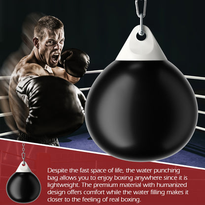 45cm 50kg Water Punching Bag with Adjustable Metal Chain-Black