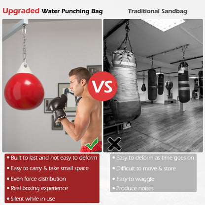 45cm 50kg Water Punching Bag with Adjustable Metal Chain-Red