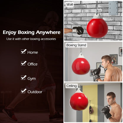 45cm 50kg Water Punching Bag with Adjustable Metal Chain-Red