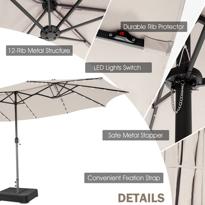 Fixation strap keeps the closed umbrella secure and makes seasonal storage more convenient