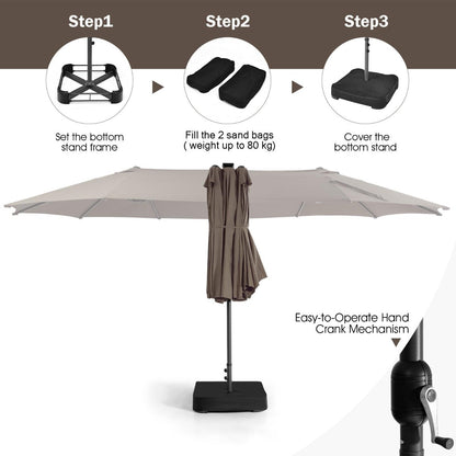 Commercial patio umbrella works well for markets, cafes, restaurants, gardens, and backyards