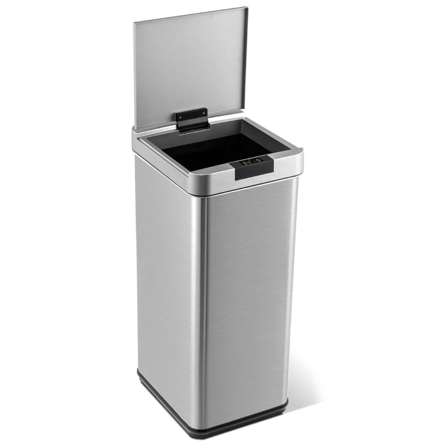 48L Automatic Trash Can with Lid Slim Rectangular Trash Bin-Silver