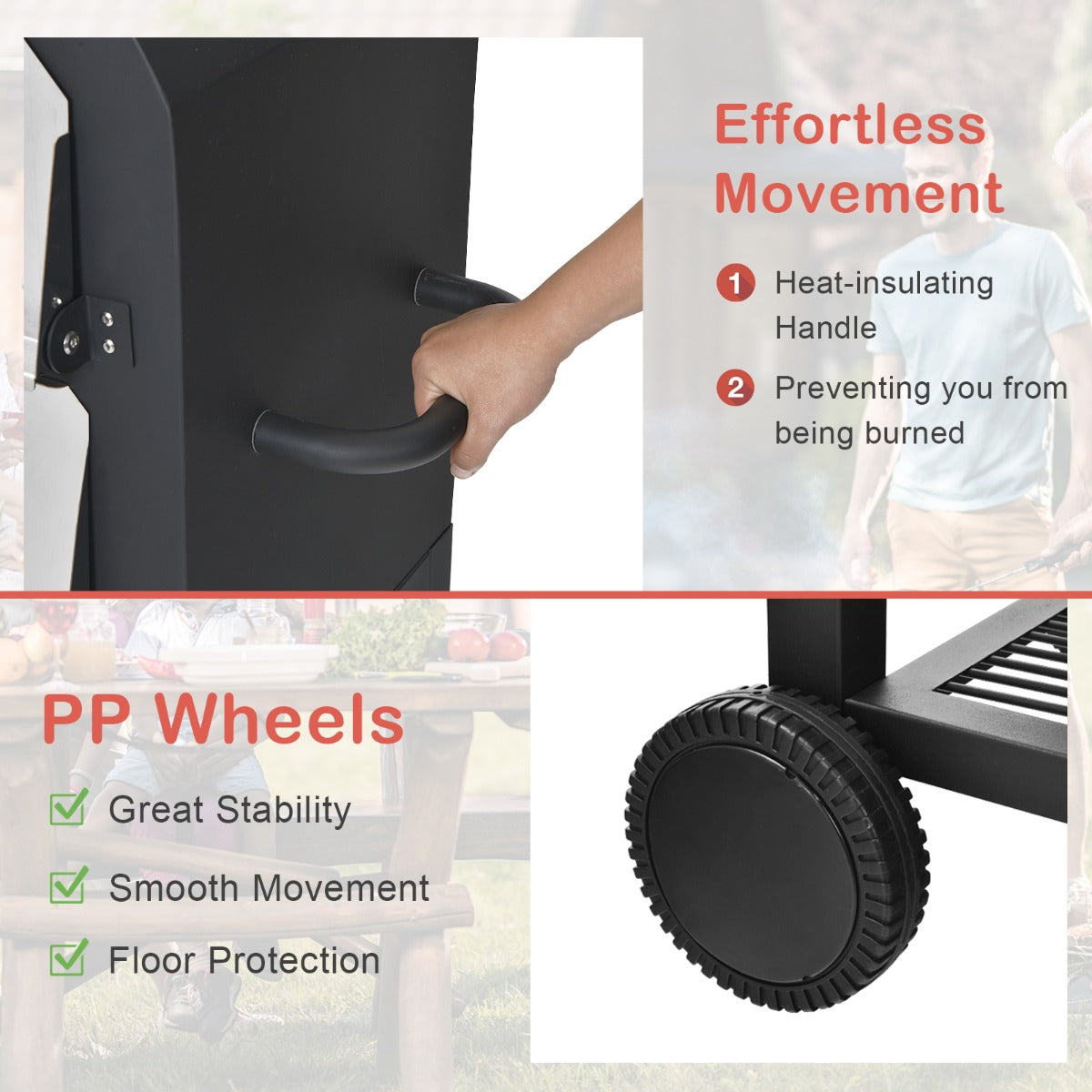 3-in-1 Pizza Oven Wood Fired Portable Outdoor BBQ Grill Smoker Pizza Maker