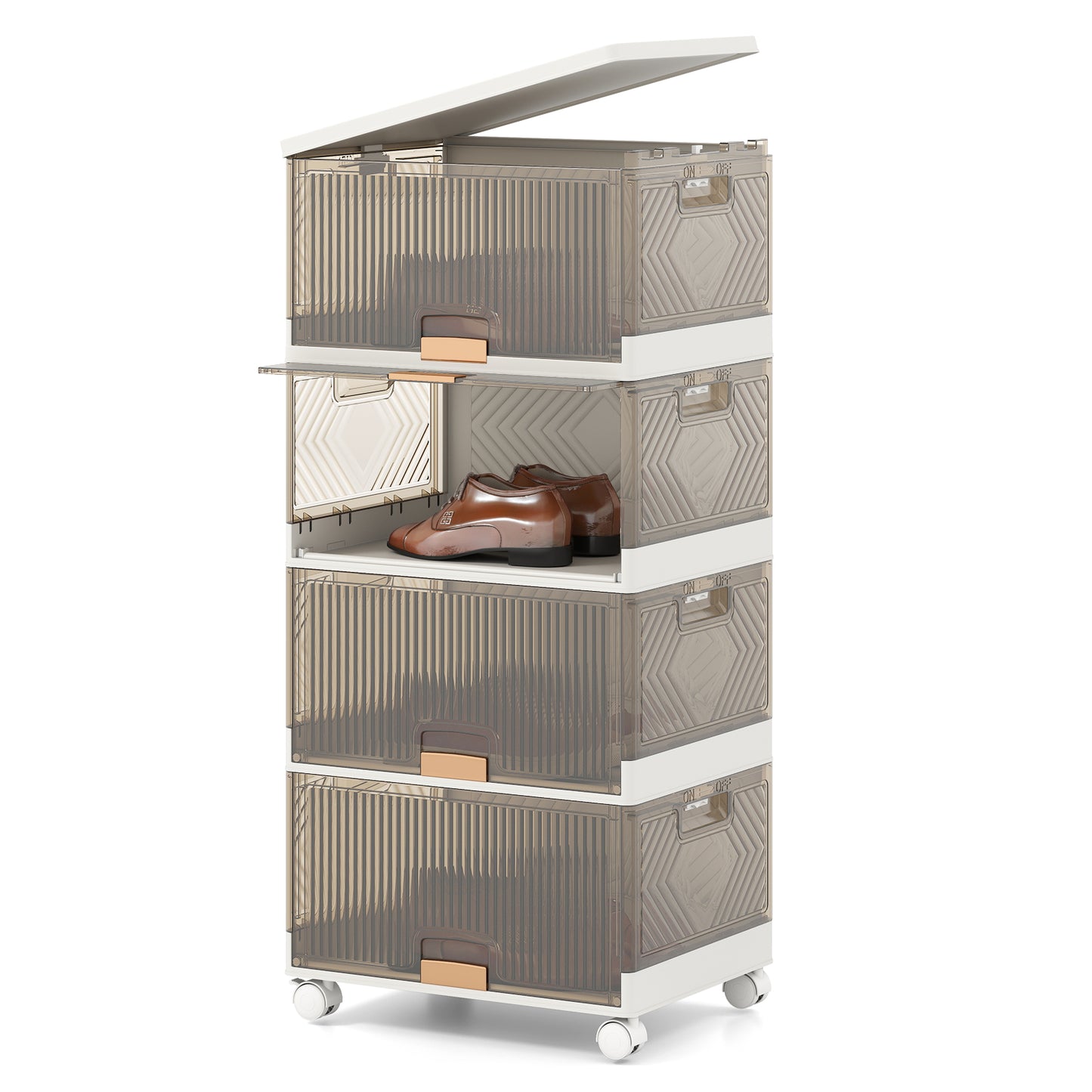 3/4/6-Tier Foldable Shoe Rack Organizer-4-Tier