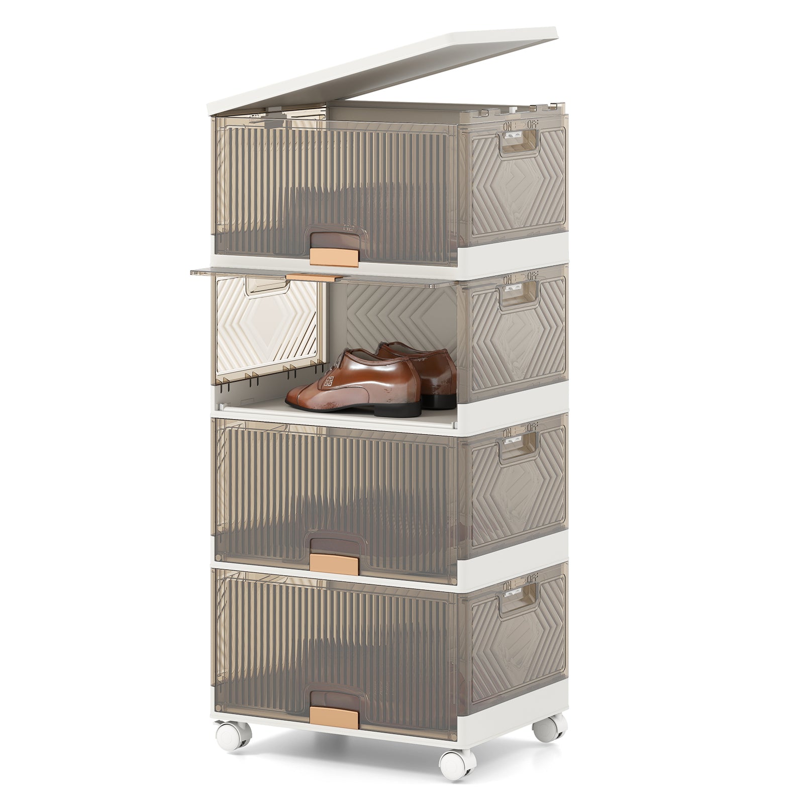 3/4/6-Tier Foldable Shoe Rack Organizer-4-Tier