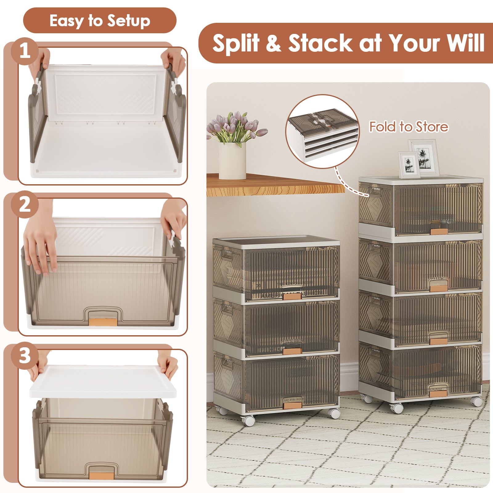 3/4/6-Tier Foldable Shoe Rack Organizer-4-Tier