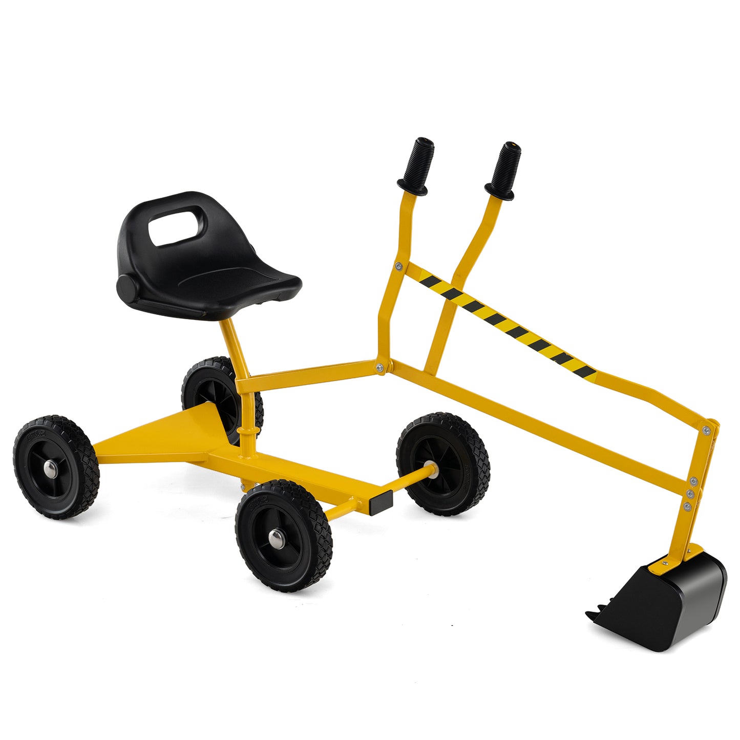 4 Wheels Construction Excavator with Ergonomic Backrest for Ages 3+-Yellow