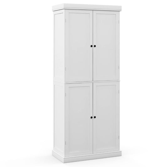Costway 4 Door Kitchen Pantry with 6-Tier Shelves for Dining Room