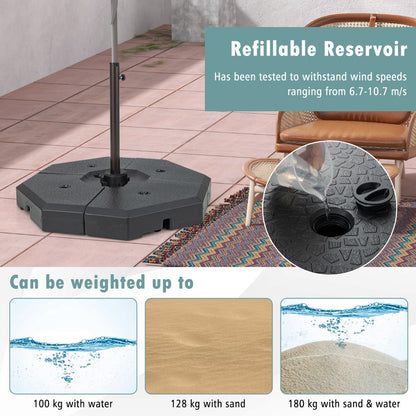 Costway 4PCS Cantilever Offset Umbrella Base Weight Stand