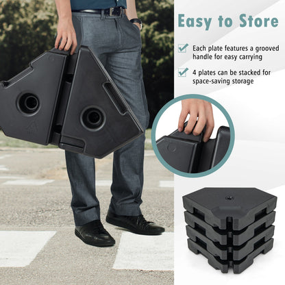 Costway 4PCS Cantilever Offset Umbrella Base Weight Stand