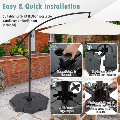 Costway 4PCS Cantilever Offset Umbrella Base Weight Stand