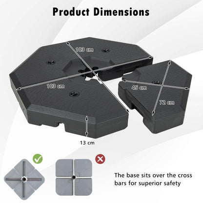 Costway 4PCS Cantilever Offset Umbrella Base Weight Stand