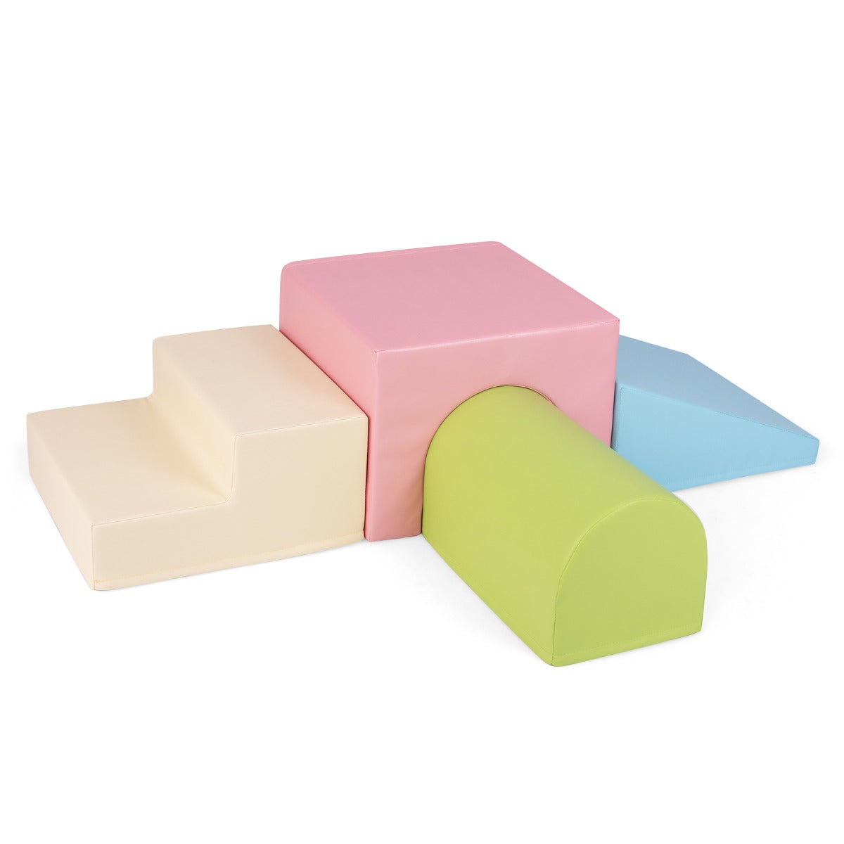 4-Piece Climb and Crawl Foam Block Play Set for Infant Baby-Pink